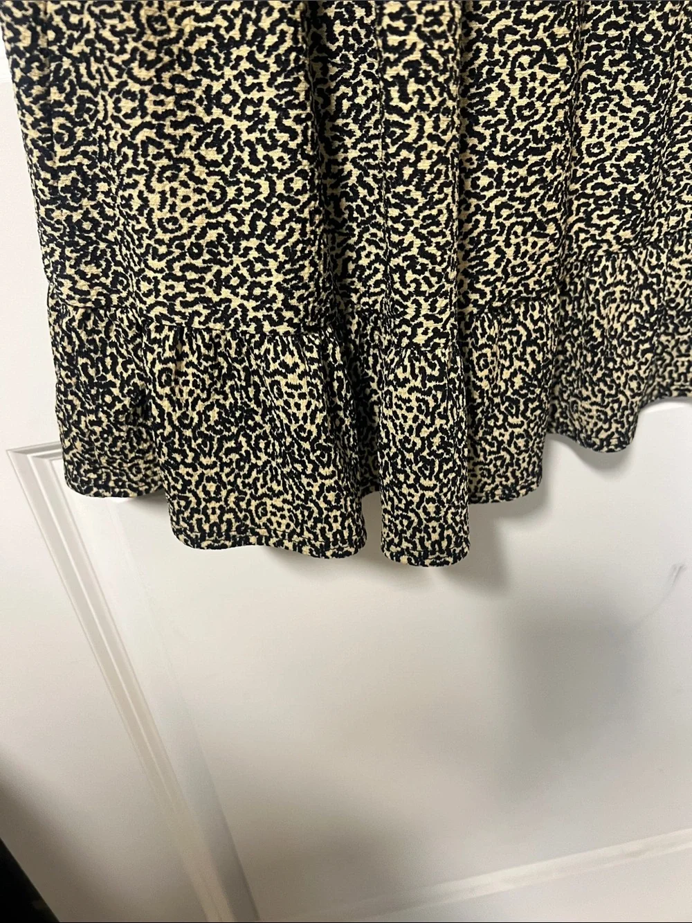 Top Shop Spaghetti Strap Mini Dress, Smocked, Tie Strap, Size 4, Animal Print - Picture 4 of 8